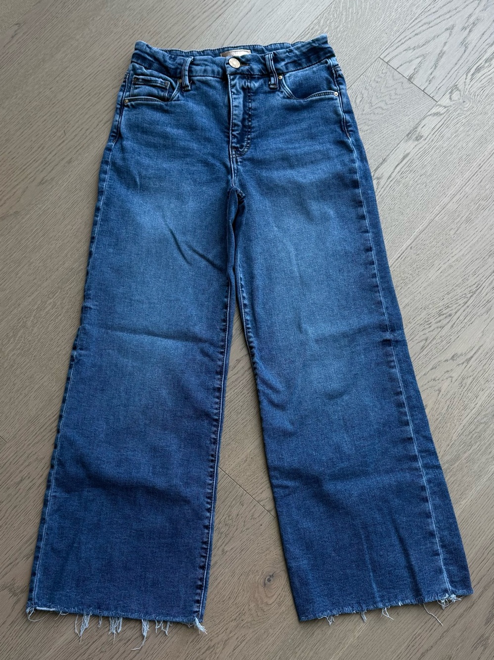 Kut from the Kloth Meg Fab Ab Raw Hem Wide Leg Jeans Women 00